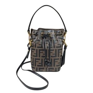 Fendi Montresor Shoulder Bag Leather Brown